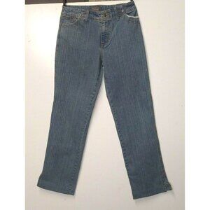 Womens MOTTO jeans Sz 10 enzyme wash blue embroidered flap pocket stretch EUC